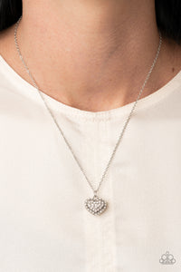 rhinestones,short necklace,white,Heart-Warming Glow - White