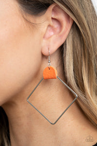fishhook,leather,orange,Friends of a LEATHER - Orange Earrings