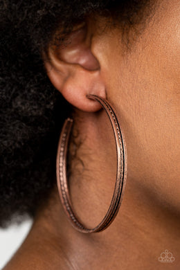 Midtown Marvel - Copper Hoop Earrings Paparazzi Accessories