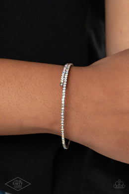 Sleek Sparkle - Multi Iridescent Rhinestone Bracelet Paparazzi Accessories