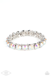 iridescent,rhinestones,stretchy,Sugar-Coated Sparkle - Multi Iridescent Rhinestone Stretchy Bracelet