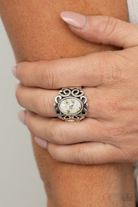 Dainty Back,silver,Skinny Back,white,Wide Back,Straight To The POP! - White Ring