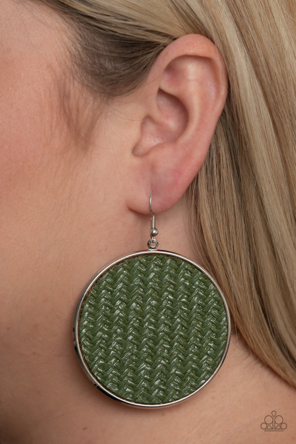 Wonderfully Woven - Green Earrings Paparazzi Accessories