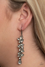 Load image into Gallery viewer, Unlimited Luster - Black Gunmetal Rhinestone Earring Paparazzi Accessories