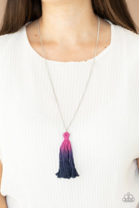 blue,long necklace,purple,silver,tassel,Totally Tasseled - Multi Necklace