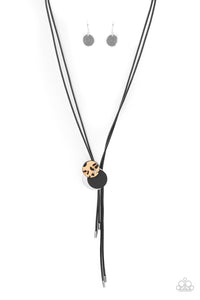 black,cheetah,long necklace,Im FELINE Good - Black Necklace