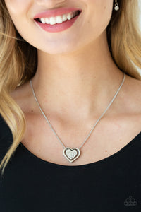heart,Hearts,rhinestones,short necklace,Game, Set, MATCHMAKER - White Necklace