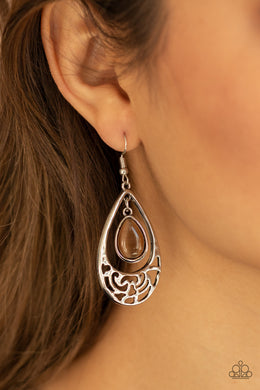 DEW You Feel Me? - Brown Earrings Paparazzi Accessories