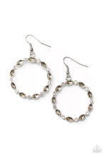 Load image into Gallery viewer, Crystal Circlets - Brown Earrings Paparazzi Accessories