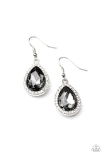 Load image into Gallery viewer, Dripping With Drama - Silver Rhinestone Earrings Paparazzi Accessories