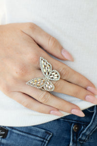 butterfly,iridescent,Wide Back,Flauntable Flutter - Multi Ring