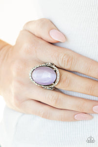 cat's eye,purple,Wide Back,Happily Ever Enchanted - Purple Cat's Eye Ring