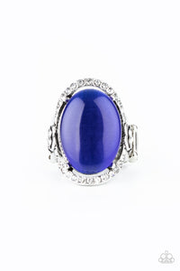 blue,cat's eye,Wide Back,Happily Ever Enchanted - Blue Cat's Eye Ring