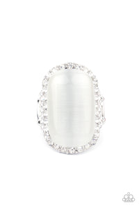 cat's eye,rhinestones,white,Wide Back,Thank your LUXE-y Stars Cat's Eye Ring