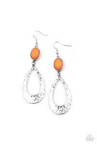 crackle stone,fishhook,orange,Badlands Baby - Orange Earrings