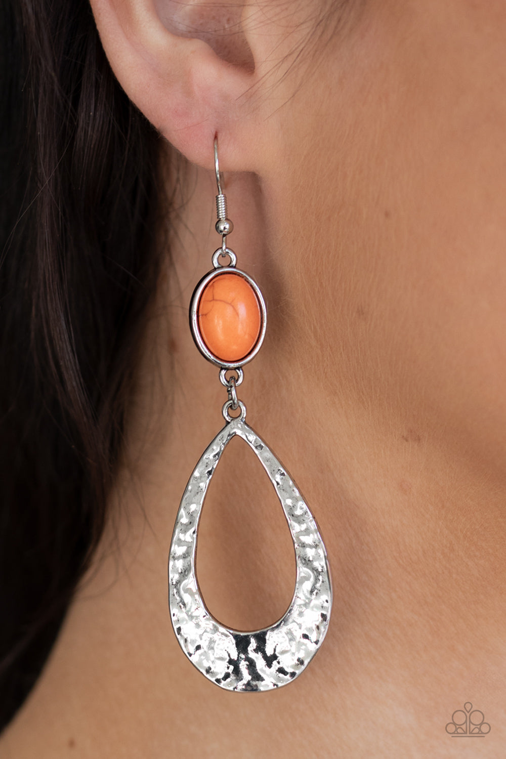 Badlands Baby - Orange Earrings Paparazzi Accessories