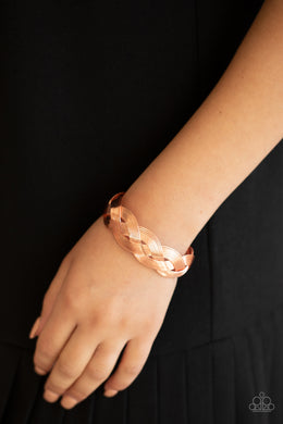 Woven Wonder - Copper Cuff Bracelet Paparazzi Accessories