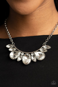 rhinestones,short necklace,white,Never Slay Never White Rhinestone Necklace