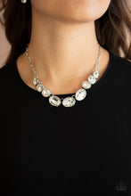 Load image into Gallery viewer, Gorgeously Glacial - White Rhinestone Necklace Paparazzi Accessories