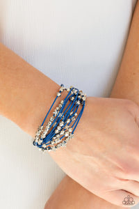 blue,magnetic,patriotic,Star-Studded Affair - Blue Bracelet