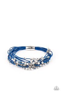 blue,magnetic,patriotic,Star-Studded Affair - Blue Bracelet