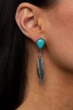Load image into Gallery viewer, Totally Tran-QUILL - Blue Earrings Paparazzi Accessories