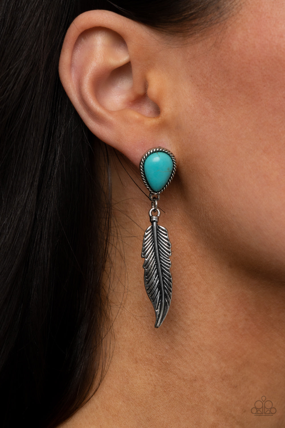 Totally Tran-QUILL - Blue Earrings Paparazzi Accessories