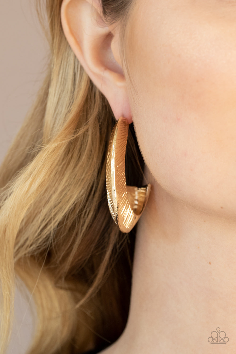 I Double FLARE You - Gold Hoop Earrings Paparazzi Accessories