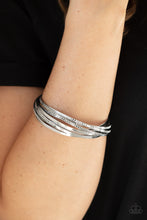 Load image into Gallery viewer, Trending in Tread - Silver Bangle Bracelets Paparazzi Accessories