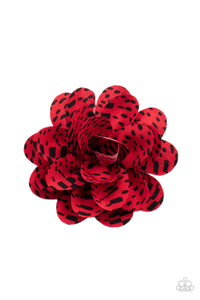 Alligator Clip,black,red,Patterned Paradise - Red Hair Accessory