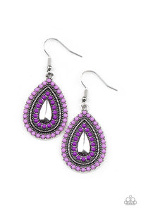 fishhook,purple,Beaded Bonanza - Purple Earrings