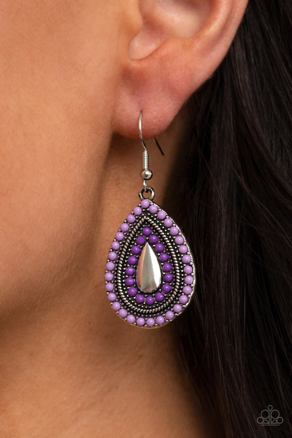 Beaded Bonanza - Purple Earrings Paparazzi Accessories