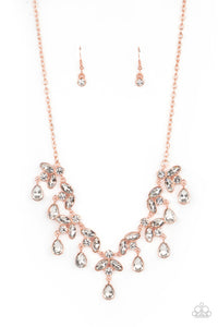 copper,rhinestones,short necklace,Vintage Royale - Copper Necklace