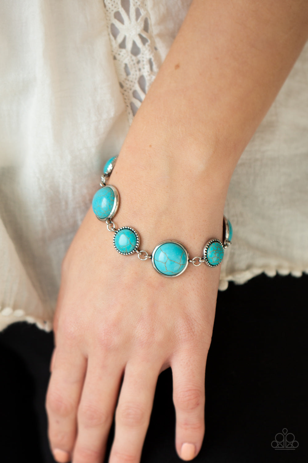 Turn Up The Terra - Blue Stone Bracelet Paparazzi Accessories