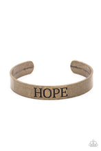 Load image into Gallery viewer, Hope Makes The World Go Round - Brass Cuff Bracelet Paparazzi Accessories