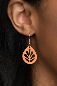 fishhook,leaf,orange,LEAF Yourself Wide Open - Orange Earrings