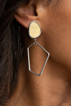 Load image into Gallery viewer, Retro Reverie - Yellow Clip-On Earrings Paparazzi Accessories