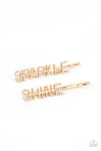 bobby pin,gold,rhinestones,Center of the SPARKLE-verse - Gold Hair Accessory