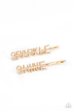 Load image into Gallery viewer, Center of the SPARKLE-verse - Gold Hair Accessory Paparazzi Accessories