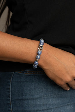 Soothes The Soul - Blue Stretchy Bracelet Paparazzi Accessories