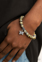 Load image into Gallery viewer, Butterfly Wishes - Yellow Stretchy Bracelet Paparazzi Accessories