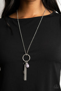 key,long necklace,purple,Unlock Your Sparkle - Purple Necklace