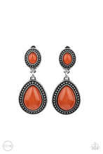 Load image into Gallery viewer, Carefree Clairvoyance - Orange Clip-On Earrings Paparazzi Accessories