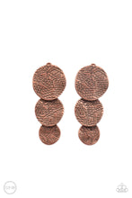 Load image into Gallery viewer, Ancient Antiquity - Copper Clip-On Earrings Paparazzi Accessories
