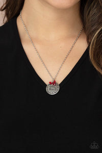 inspirational,red,short necklace,silver,Simple Blessings - Red Necklace