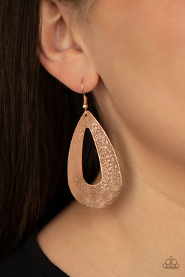 Hand It OVAL! - Rose Gold Earrings Paparazzi Accessories