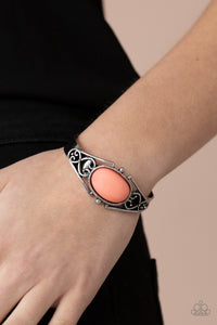 cuff,orange,Springtime Trendsetter - Orange Cuff Bracelet
