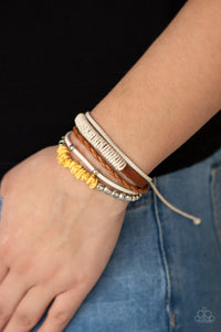 leather,pull-tie,urban,yellow,Keep At ROAM Temperature - Yellow Pull-Tie Bracelet