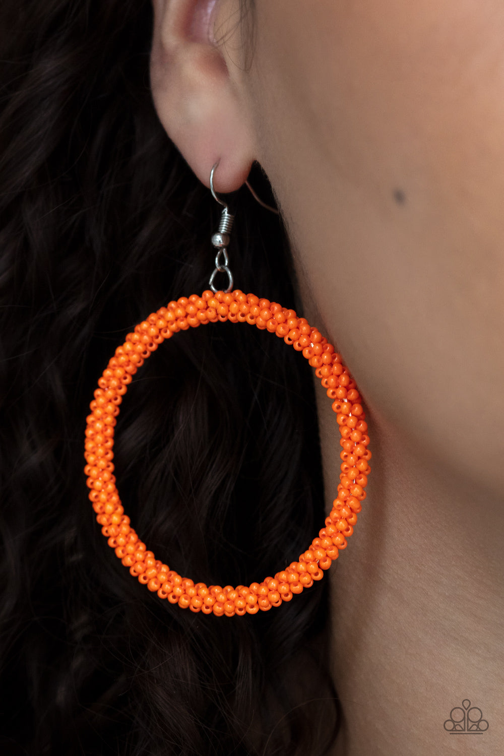 Beauty and the BEACH - Orange Seed Bead Earrings Paparazzi Accessories