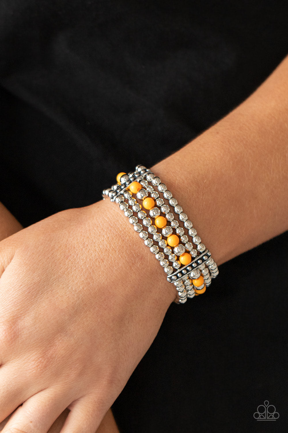 Gloss Over The Details - Orange Stretchy Bracelet Paparazzi Accessories